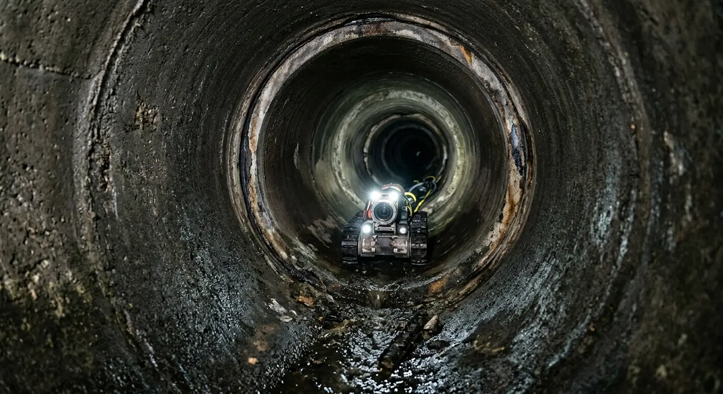 Robotic sewer camera inspecting pipe interior for Drain Snake Service in Orion